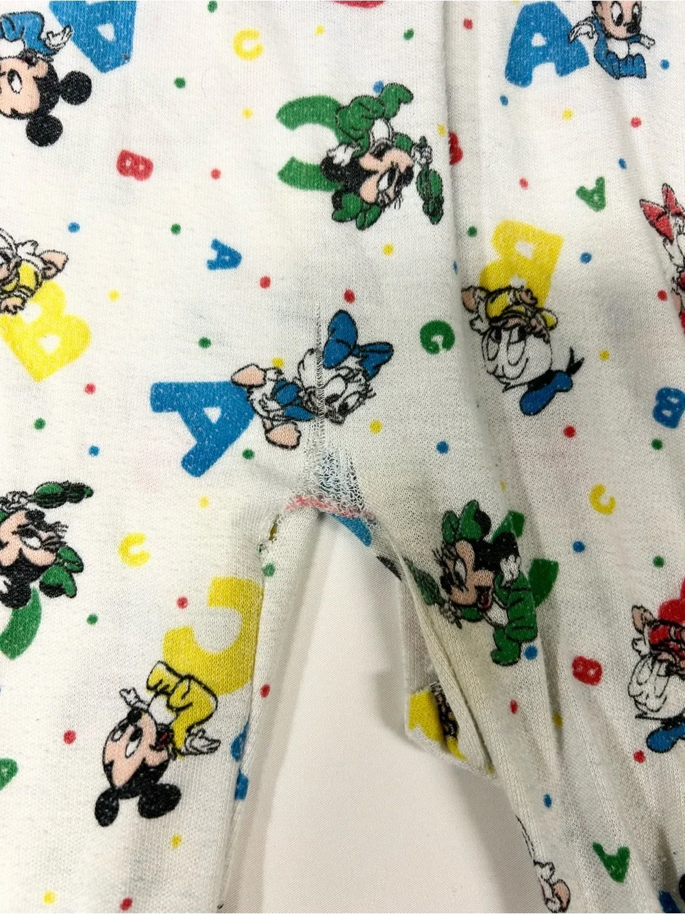 Playskool Baby Vintage 1980s Disney Mickey Fleece Footed One-Piece Snap Pajamas
